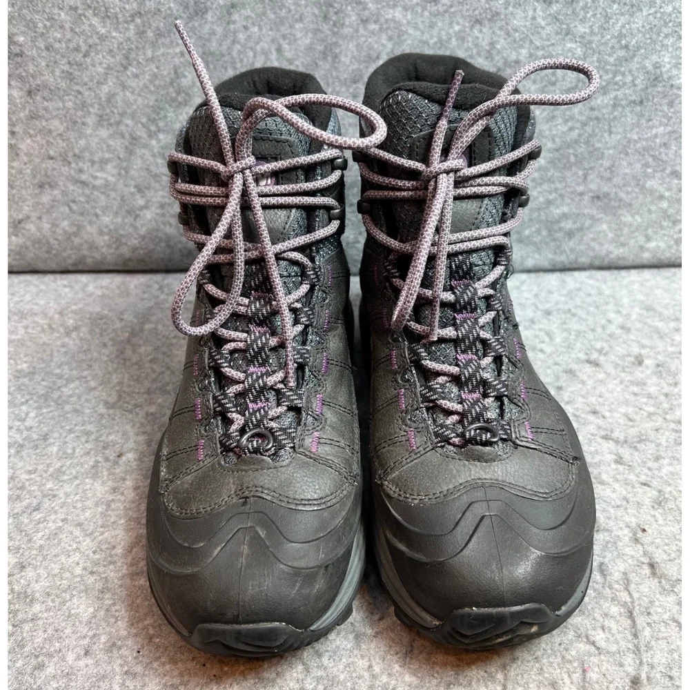 Merrell Thermo Chill Mid Shell Waterproof Hiking Boots Black Purple Women 7.5